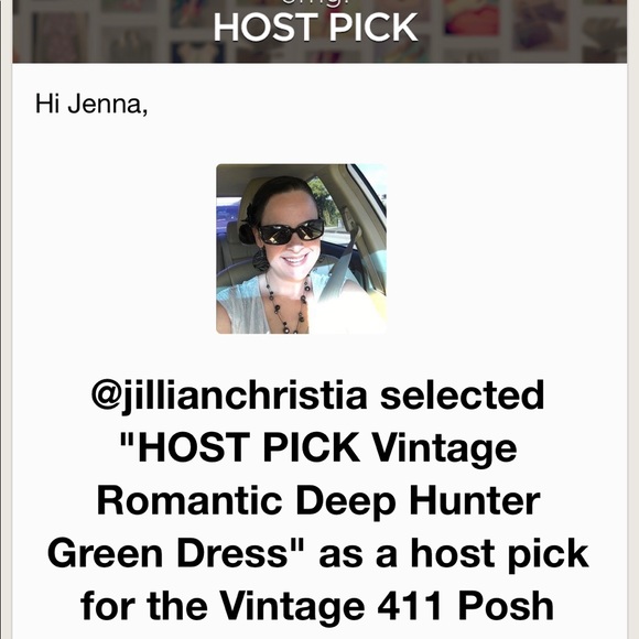 HOST PICKx2! Vintage Romantic Deep Hunter Green Dress - Picture 2 of 12